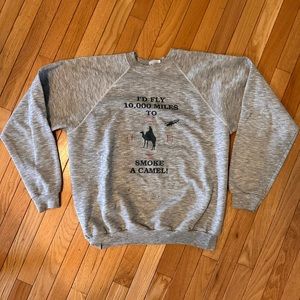 Amazing Vintage Joe Camel Sweatshirt - Sz XL - Heather/Light Gray